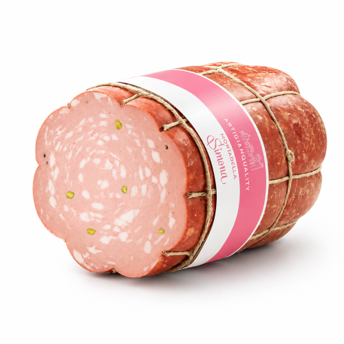 Mortadelle de Bologne Artisanale - Simona à la pistache - Vessie naturelle 1,2 kg - Entière